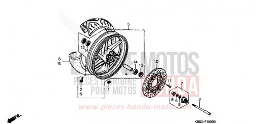 FRONT WHEEL NSR125RY de 2000
